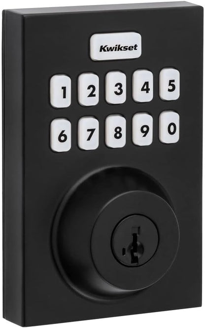 Kwikset Home Connect 620 Smart Lock Deadbolt with Z-Wave Technology, Works with Ring Alarm, Samsung Smartthings and More, Z-Wave Hub Required, Contemporary Design in Matte Black