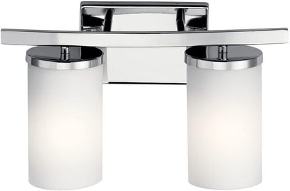 Kichler Crosby 15" 2 Light Vanity Light Satin Etched Cased Opal Olde Bronze®