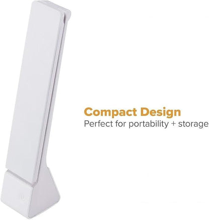 Bostitch Office KT-VLED1810-WHITE Powered Rechargeable Battery LED Desk Lamp, 3 Color Temperatures, Flip Open, White