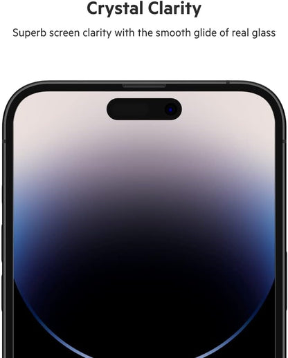 Belkin TemperedGlass iPhone 14 Pro Max Screen Protector - iPhone 14 Pro Accessories - Easy Application With Installation Guide Tray - Tempered Glass Antimicrobial Screen Protector - 9H Hardness Tested