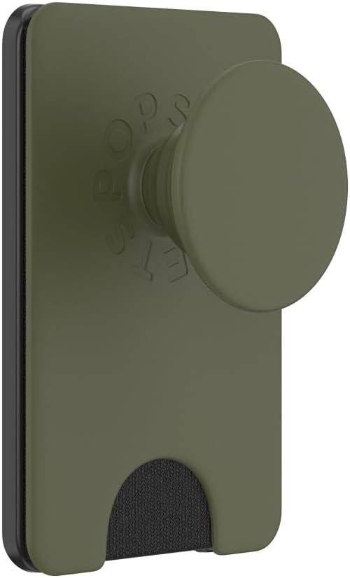 PopSockets Phone Wallet with Expanding Grip and Adapter Ring for MagSafe, Phone Card Holder, Wireless Charging Compatible, Wallet Compatible with MagSafe - Fatigue