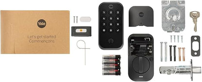 Yale Security Assure Lock 2 Deadbolt, Black Suede Keyed Smart Entry Door Lock with Wi-Fi Connected Keypad for Code Entry and Remote Access, YRD410-WF1-BSP