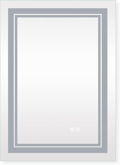 WELLFOR LED Bathroom Vanity Mirror 24 x 32 Inch, Lighted Anti-Fog Dimmable Mirror, IP44 Waterproof Wall Mounted Makeup Mirror, Packed with US Standard Plug and Touch Switch, (Horizontal/Vertical)