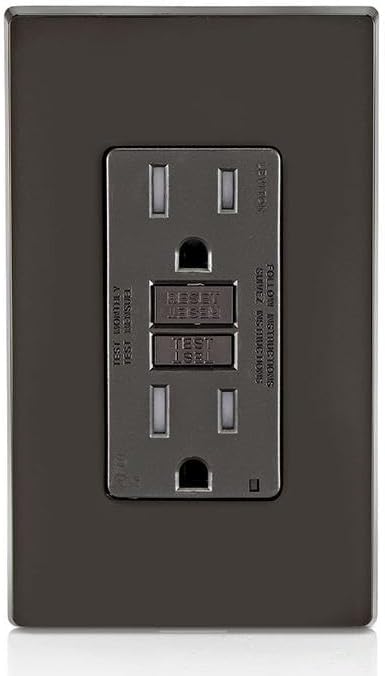 Leviton Outlet, 15 Amp, Self Test, Tamper-Resistant with LED Indicator Light, Protection from Electrical Fires, AFTR1, AFCI, Brown