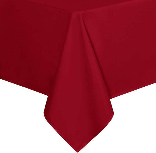 sancua Rectangle Tablecloth - 60 x 120 Inch - Stain and Wrinkle Resistant Washable Polyester Table Cloth, Decorative Fabric Table Cover for Dining Tables, Buffet Parties, Christmas Red