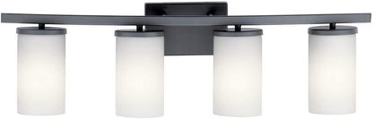 Kichler Crosby 31" 4 Light Vanity Light Satin Etched Cased Opal Olde Bronze®