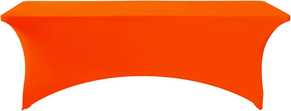 Spandex Table Cover for 8FT or 4ft or 6ft Table Universal Fitted Stretch Tablecloth for Party, Banquet, Wedding and Events-Neon Orange