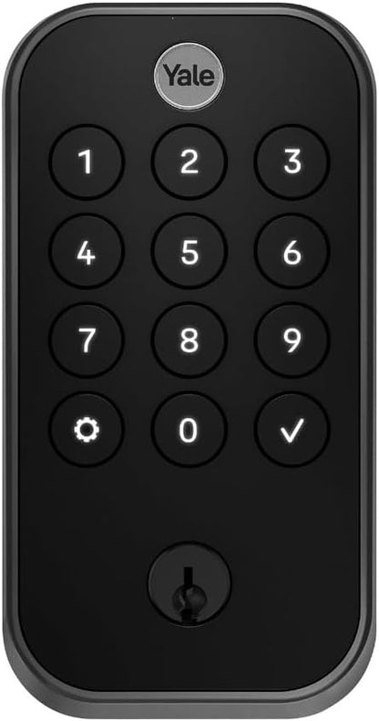 Yale Security Assure Lock 2 Touch Deadbolt, Black Suede Keyed Smart Entry Door Lock with Wi-Fi Connected Keypad and Fingerprint Scanner for Code Entry and Remote Access, YRD410-F-WF1-BSP