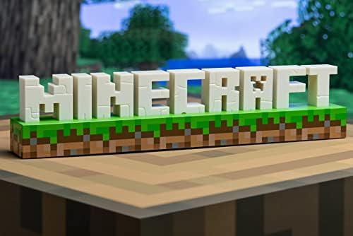 Minecraft Logo Light - Minecraft Lamp, Gaming Room Decor, and Bedroom Night Light - Minecraft Desk Accessories and Gifts for Fans - 2 Light Modes