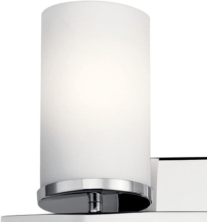 KICHLER Crosby 15" 2 Light Vanity Light Satin Etched Cased Opal Chrome
