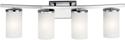 Kichler Crosby 31" 4 Light Vanity Light Satin Etched Cased Opal Olde Bronze®