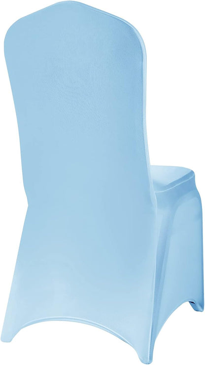 Spandex Chair Covers, 12PCS, Washable Protector for Living Room, Party, Banquet, Wedding, Hotel (Blue Mist)