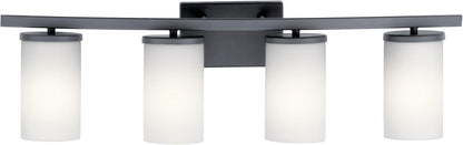 KICHLER 45498BK Crosby Vanity, 4-Light 400 Total Watts, Black