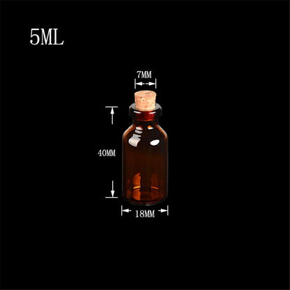 18x40x7mm 5ml Mini Brown Glass Jars with Cork Empty Tiny Glass Jars Gift 5ml Glass Bottles Vials 12units (12, 5ML)