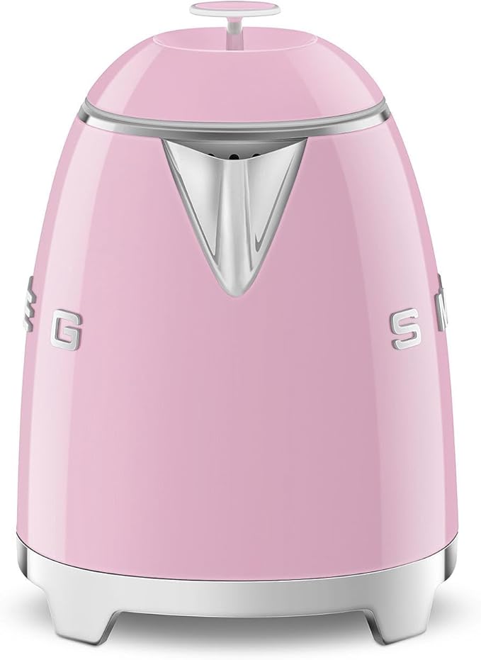 SMEG Mini 50's Retro Style 3 Cup Electric Kettle with Double Wall Anti Slip Base and Water Level Indicator (Pink)