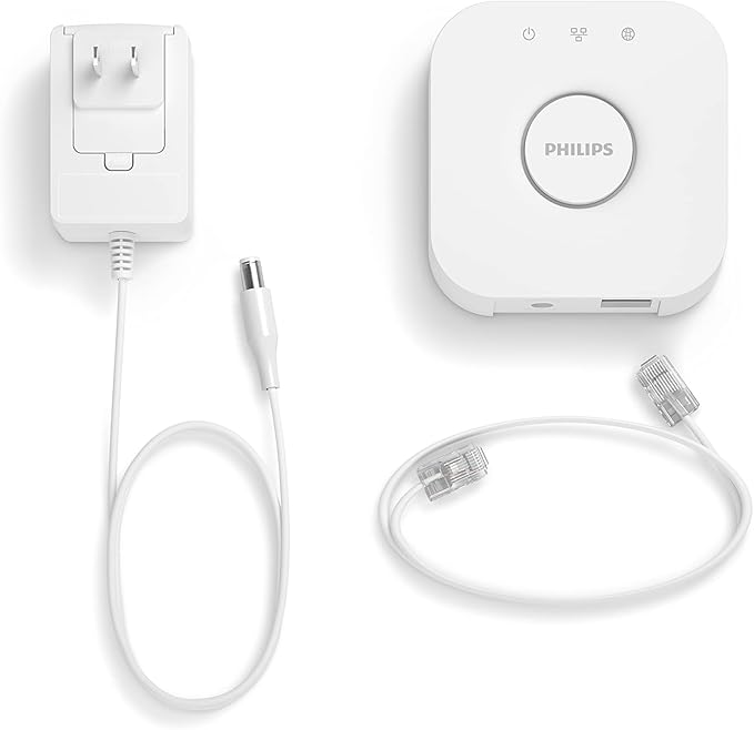 Philips Hue Bridge,Unlock The Full Potential of Hue Bridge System,Multi-Room and Out-of-Home Control,Create Automations and Zones,Smart Lighting Hub,Works with Voice-and Matter-Compatible,(Pack of 2)
