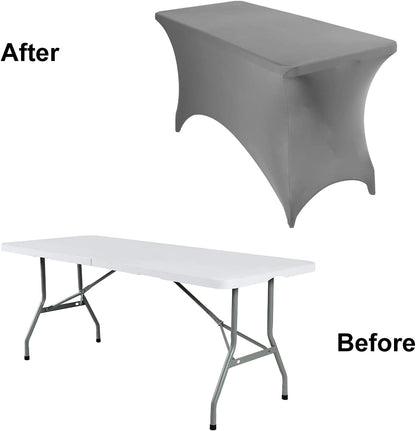 Spandex 4ft Waterproof Table Cover for Party,Wedding, Banquet, and Events(Gary)
