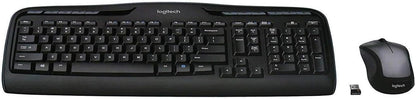 Logitech MK335 Quiet Wireless Keyboard and Mouse Combo - Black/Silver Keyboard and Mouse Combo Wireless, Ambidextrous