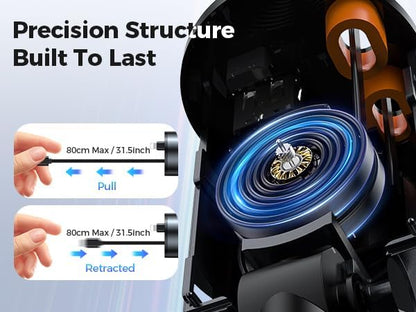 Retractable Car Charger, [2025 New] 4 in 1 Fast Car Phone Charger with Retractable Type C & L Cords, 120W USB Car Charging Adapter for iPhone 16 Pro Max 15 14 13 12, Samsung Galaxy, Pixel