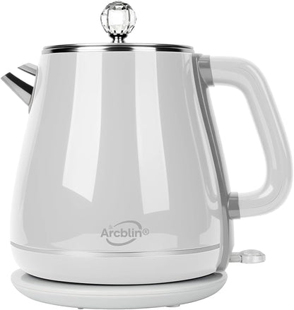 Retro Electric Kettle 1.8L, All Stainless Steel Hot Water Electric Kettle for Boiling Water, BPA Free Tea Kettle, 1350W Fast Boil, Auto Shut Off & Boil-Dry Protection