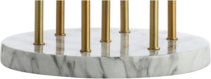 JONATHAN Y 13.5" Brass Gold 7-Light Modern Metal and Resin Accent Lamp, Mid-Century Cluster Table Lamp with Marble Base for Living Room, Bedroom, LED Bulbs Included JYL1060A