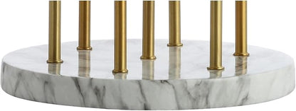 JONATHAN Y 13.5" Brass Gold 7-Light Modern Metal and Resin Accent Lamp, Mid-Century Cluster Table Lamp with Marble Base for Living Room, Bedroom, LED Bulbs Included JYL1060A