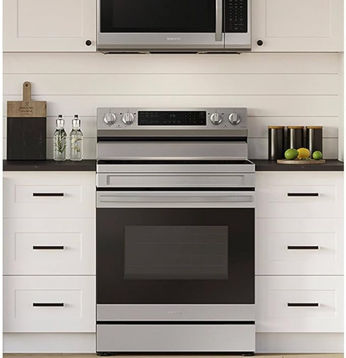 Samsung 6.3 Cu. Ft. Smart Freestanding Electric Range with No Pre-heat Air Fry & Convection, Stainless Steel, NE63A6511SS/AA
