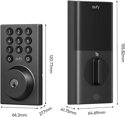eufy Security Smart Lock C30, Keyless Entry Door Lock, Built-in WiFi Keypad Deadbolt for Front Door, No Bridge Required, Easy Installation, App Remote Control, Reliable Power, BHMA Grade 3