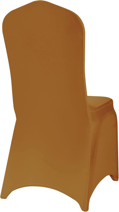 Spandex Chair Covers, 12PCS, Washable Protector for Living Room, Party, Banquet, Wedding, Hotel (Gold)