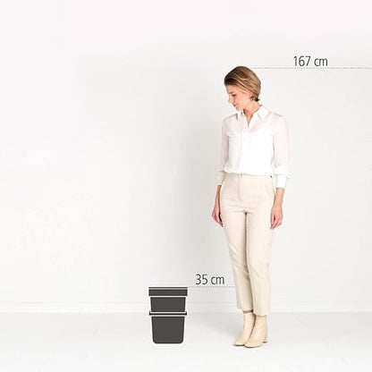 Brabantia Sort & Go Kitchen Recycling Bin | S / 3.2 Gal / 12L | Fir Green | Removable Stay-Open Lid, Carry Handle | Trash Can for Bottles, Cans, Paper, Glass | Wall-Mounting Bracket Included