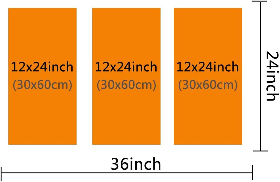 TUMOVO 3 Piece Canvas Wall Art - Green Sports Car on The Mountain Top- Modern Home Decor Stretched and Framed Ready to Hang - 12 x 24 inch x 3 Pieces