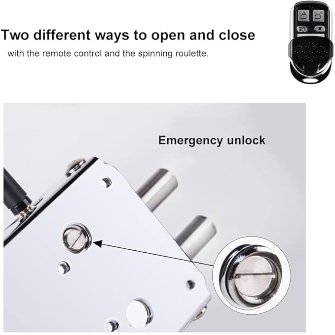 Remote Control Electronic Intelligent Door Lock, Smart Wireless,Electronic Deadbolt Anti-Theft Smart Hidden Door Lock,with 4 Remote Control,Keyless Access Control System for Home