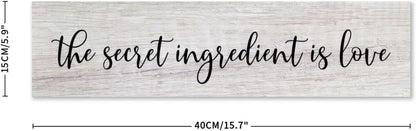 Generic Funny Wood Sign The Secret Ingredient is Love Rustic Wooden Hanging Sign Home Farmhouse Kitchen Wall Decoration 16 x 6 Inch