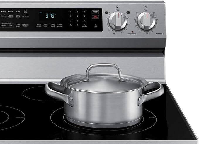 Samsung 6.3 Cu. Ft. Smart Freestanding Electric Range with No Pre-heat Air Fry & Convection, Stainless Steel, NE63A6511SS/AA