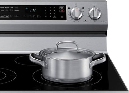 Samsung 6.3 Cu. Ft. Smart Freestanding Electric Range with No Pre-heat Air Fry & Convection, Stainless Steel, NE63A6511SS/AA
