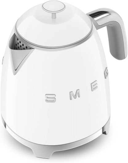 SMEG Mini 50's Retro Style 3 Cup Electric Kettle with Double Wall Anti Slip Base and Water Level Indicator (White)