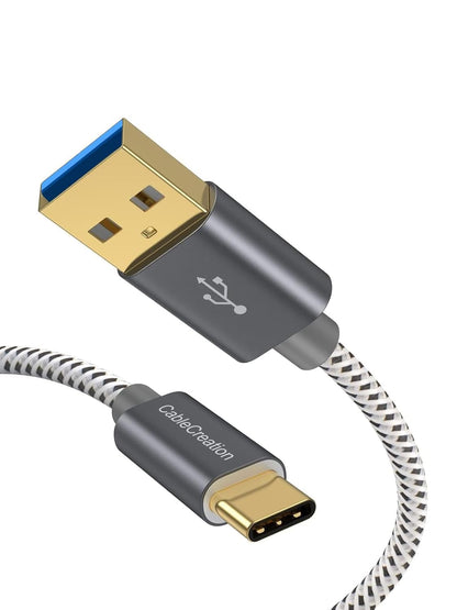 CableCreation USB A to USB C Short Cable 1FT 10Gbps, 3A Fast Charging Cable, USB C 3.1 Gen 2 Cable, USB-C Carplay Android Auto, Type C Cord for iPhone 16 15 Pro SSD Galaxy MacBook Pixel iPad