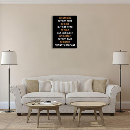 Office Wall Decor Inspirational Canvas Wall Art Motivational Prints Posters Be Strong Inspiring Positive Quotes Pictures Prints Artwork Living Room Decor for Home Framed Ready to Hang [18''Wx 24''H]