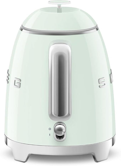 SMEG Mini 50's Retro Style 3 Cup Electric Kettle with Double Wall Anti Slip Base and Water Level Indicator (Pastel Green)