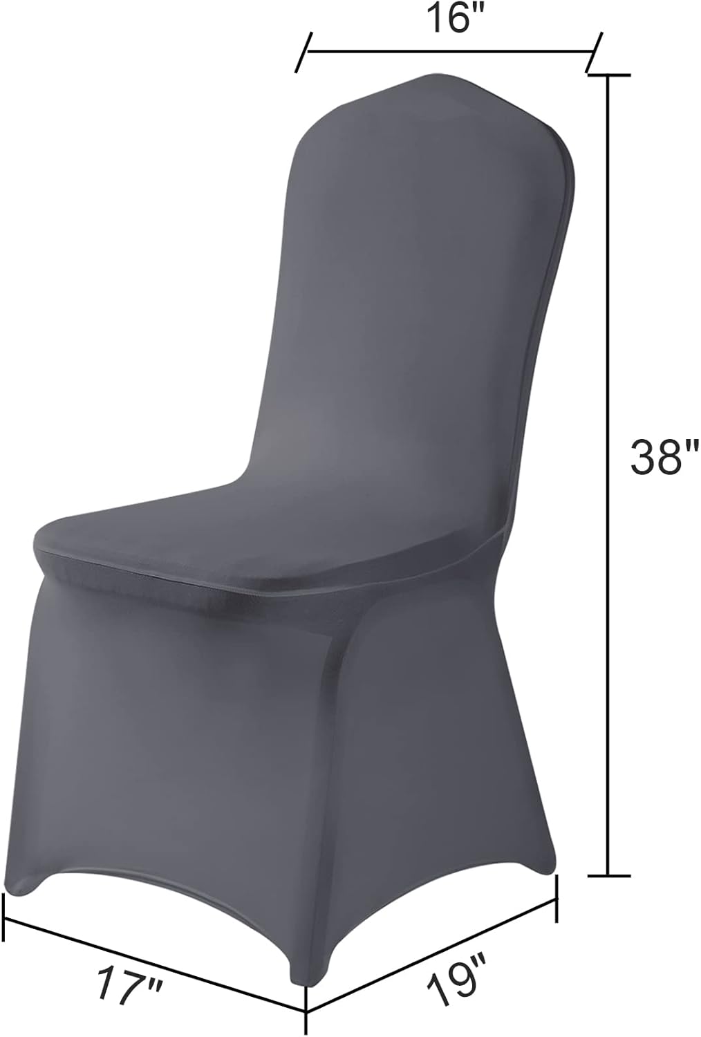 Spandex Chair Cover, 12PCS Removable and Washable Protector for Living Room, Party, Banquet, Wedding Event, Hotel (Gray)