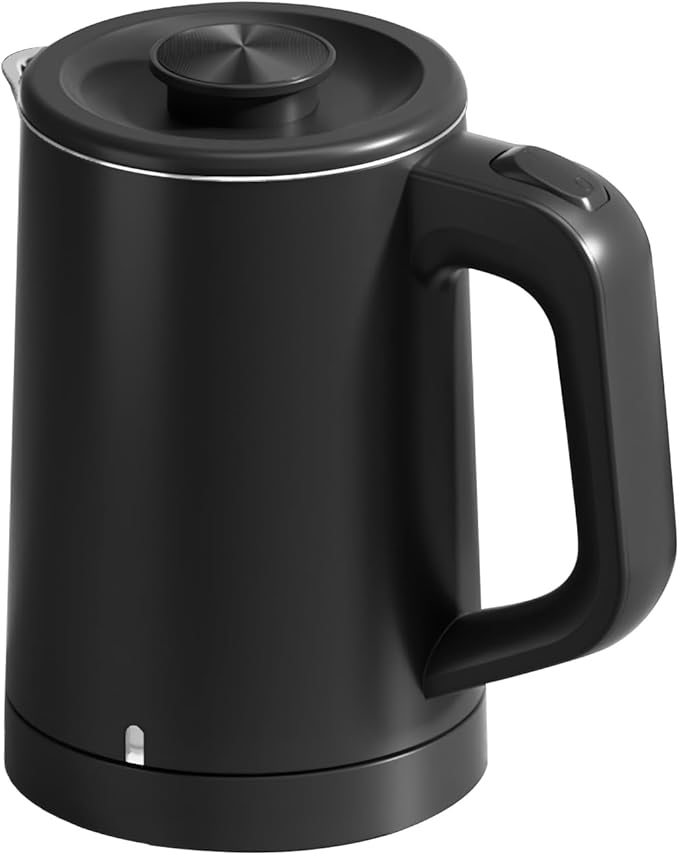 0.6L Small Travel Electric Tea Kettle 304 Stainless Steel, 600W Mini Hot Water Boiler Heater, Portable Electric Coffee Kettle with Auto Shut-Off & Boil Dry Protection