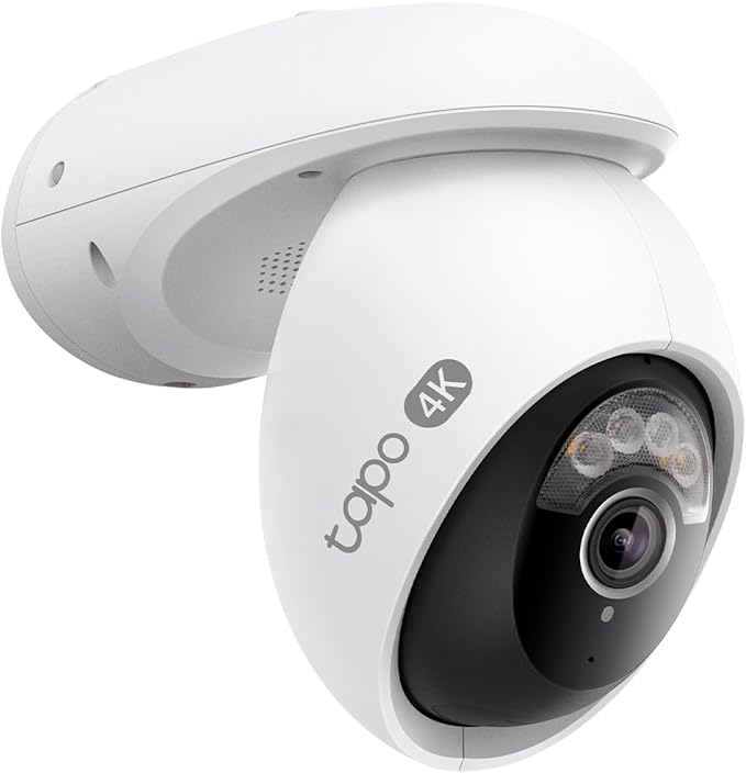 Tapo 4K 8MP Wired Pan/Tilt Outdoor Security Camera, Free Person/Vehicle Detect & 360° View, Color Night, Local AI, SD/Cloud Storage, Works w/Alexa & Google Assistant, 2.4 GHz WiFi C560WS