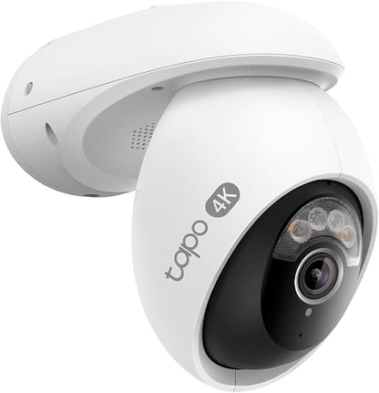 Tapo 4K 8MP Wired Pan/Tilt Outdoor Security Camera, Free Person/Vehicle Detect & 360° View, Color Night, Local AI, SD/Cloud Storage, Works w/Alexa & Google Assistant, 2.4 GHz WiFi C560WS