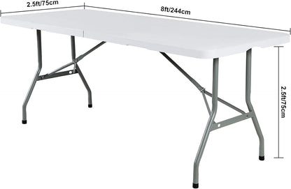 Spandex 8ft Waterproof Table Cover for Party,Wedding, Banquet, and Events(Black)