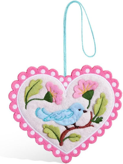 Lovepop Handmade Lively Bluebird HeartFelt Charm Card | Soft Felt Bird Keychain for Wallet, Handbag, Car Key, Home Decor | Ornaments, Bag Charms, Key Ring, Purse Accessories, Gift Toppers