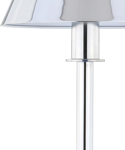 JONATHAN Y 26" Chrome Modern LED Table Lamp for Living Room Bedroom Home Office, Metal Empire Shade, Slim Desk Lamp for Nightstand Buffet, LED Bulb Included JYL6006A