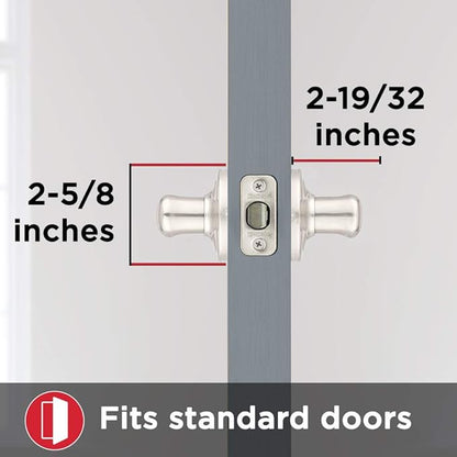 Kwikset Tustin Interior Passage Door Handle, Lever For Closet and Hallway Doors, Reversible Non-Locking Handle Lever, Satin Chrome, 1 Count (Pack of 1)