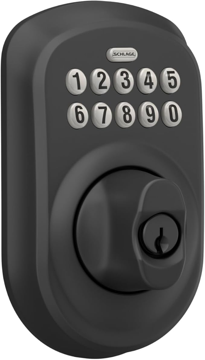 SCHLAGE BE365 PLY 622 Keypad Electronic Deadbolt, Matte Black