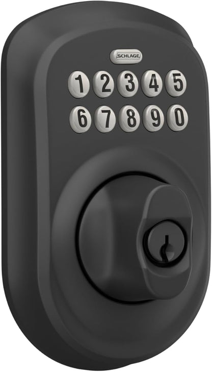SCHLAGE BE365 PLY 622 Keypad Electronic Deadbolt, Matte Black