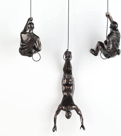 Large Set of 3 Climbing Men Wall Art Decor Sculpture,Nordic Modern Simplicity Decorative Wall Art, Climbing Man Sculptures,Home & Office Climber Gifts